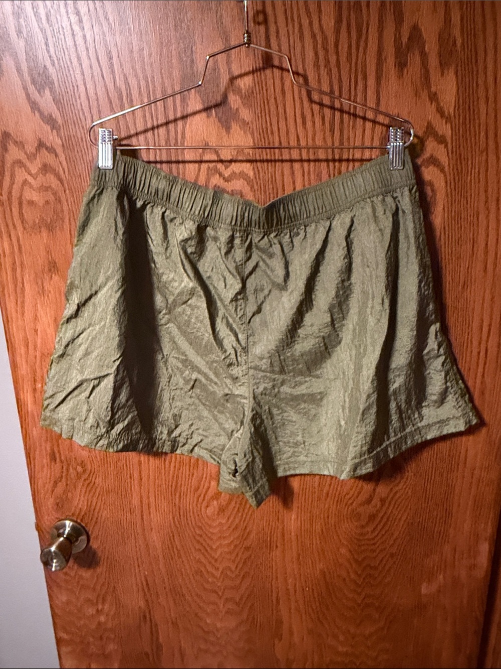 Athleta Olive Green Elastic-Waist Athletic Shorts - Picture 3 of 3